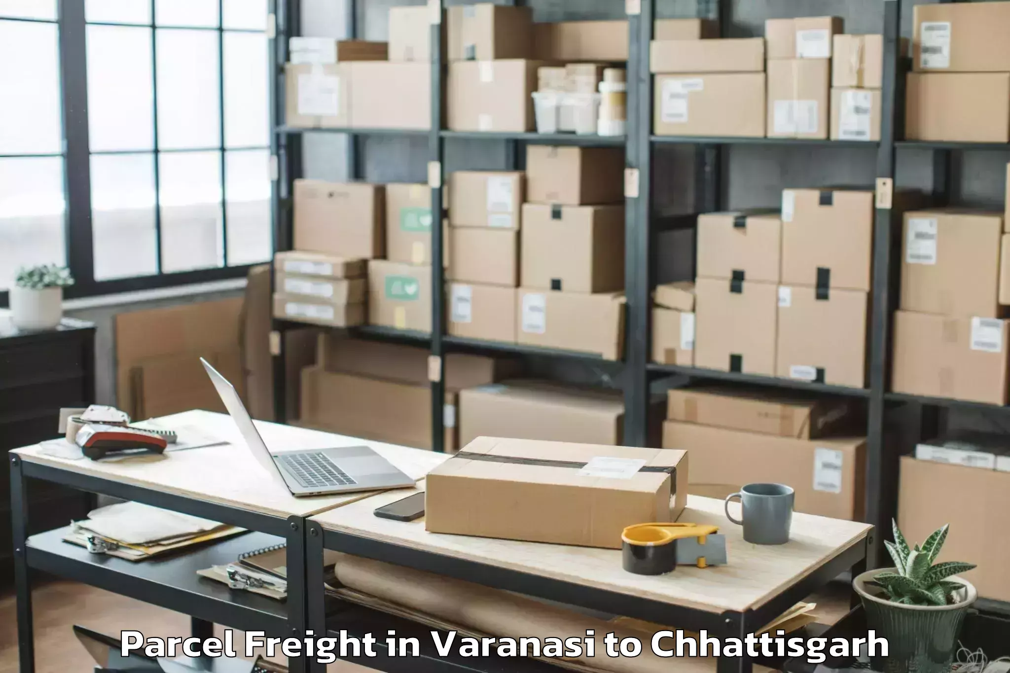 Book Your Varanasi to Manendragarh Parcel Freight Today